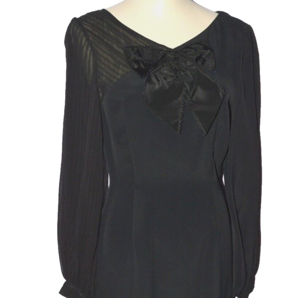 Albert Nipon New Sz 4 S Small Black One Shoulder … - image 4